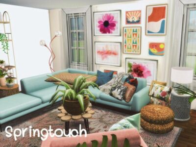 Springtouch Livingroom | Only TSR CC By Genkaiharetsu Sims 4 CC