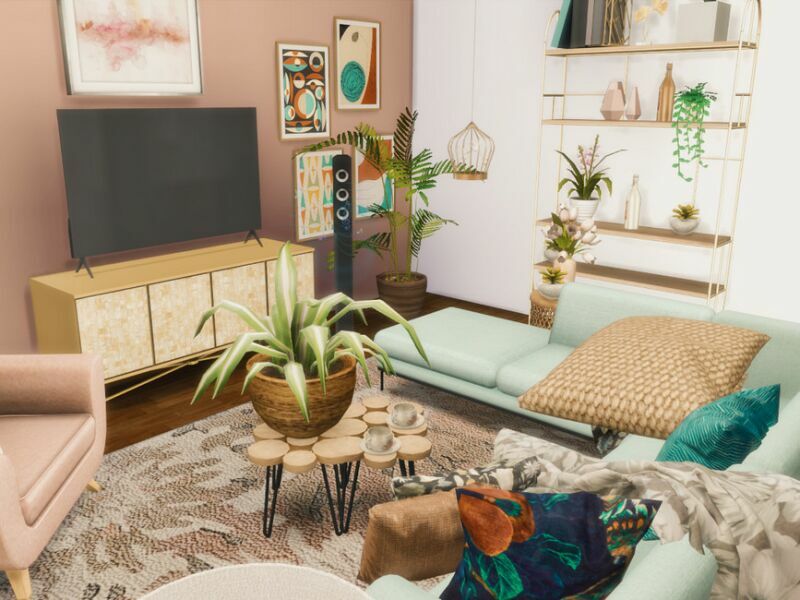 sims 4 cc springtouch livingroom only tsr cc by genkaiharetsu 3