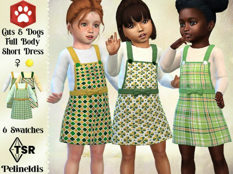 ST. Patricks DAY Pinafore – Needs EP Cats & Dogs By Pelineldis Sims 4 CC