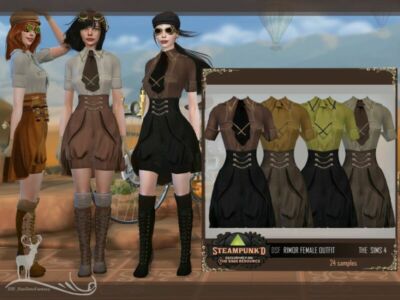 Steampunked _ Rimor Female Outfit By Dansimsfantasy Sims 4 CC