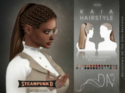 Steampunked – Kaia Hairstyle By Darknightt Sims 4 CC