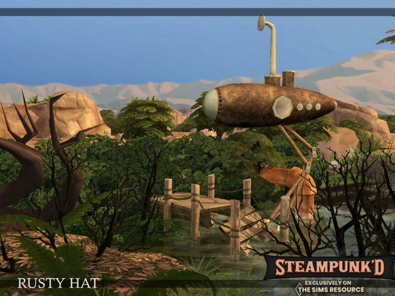 sims 4 cc steampunked rusty hat cc only tsr by simzmora 3