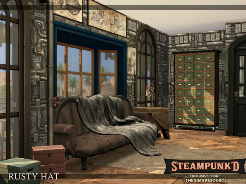 sims 4 cc steampunked rusty hat cc only tsr by simzmora 7