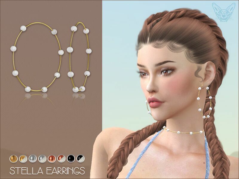 Stella Pearl Hoop Earrings By Giulietta Sims 4 CC