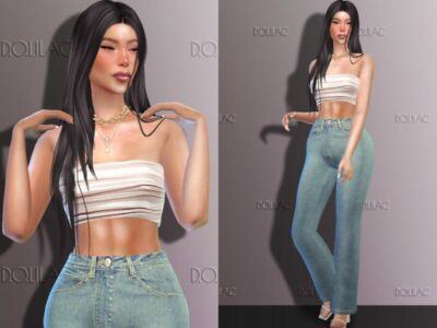 Strapless Crop TOP [SET] DO300 Sims 4 CC