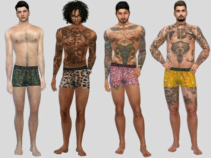 Suite Patterned Boxers By Mclaynesims Sims 4 CC