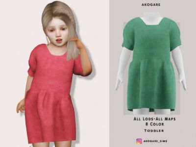 T-Dress NO.34 By _Akogare_ Sims 4 CC