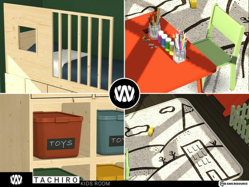 sims 4 cc tachiro kids room by wondymoon 4