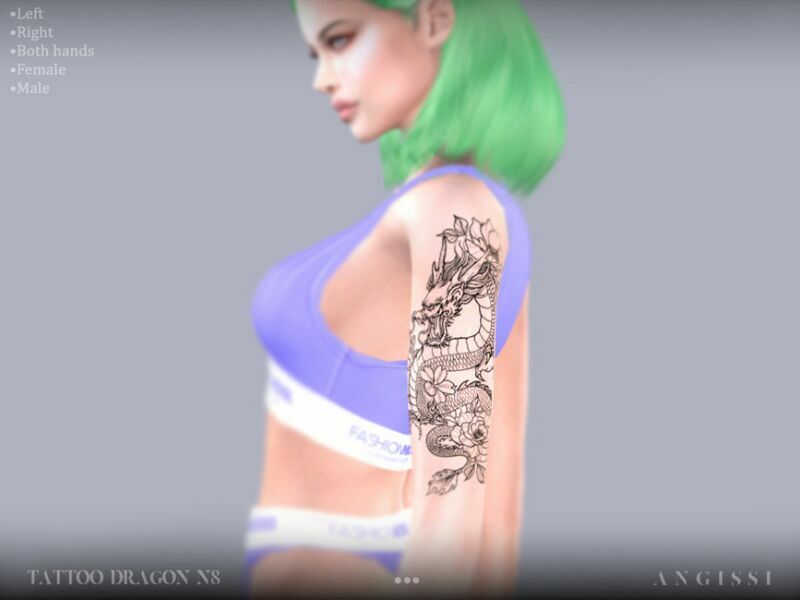 Tattoo-Dragon N8 By Angissi Sims 4 CC