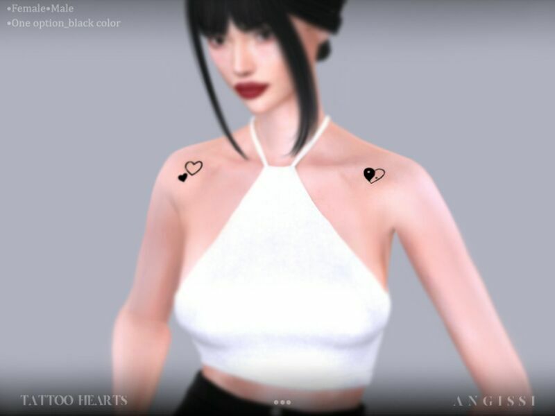 Tattoo-Hearts By Angissi Sims 4 CC