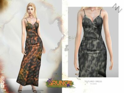 Textured Dress By Znsims Sims 4 CC