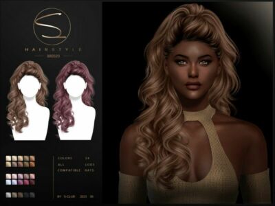 The Sims Resource – Long Wavy Hairstyle Lila(080623) By S-Club By S-Club Sims 4 CC