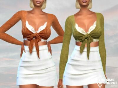 Three Piece Knit Cardigan Outfits By Saliwa Sims 4 CC