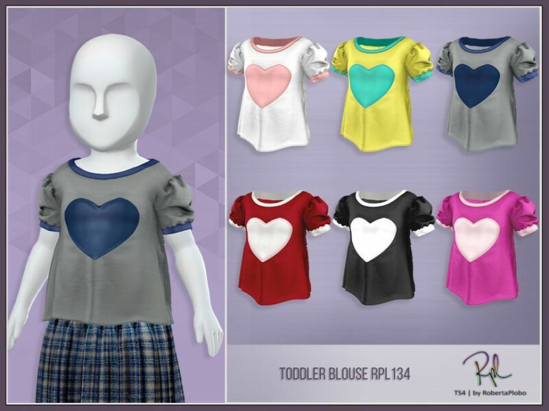 Toddler Blouse RPL134 By Robertaplobo Sims 4 CC