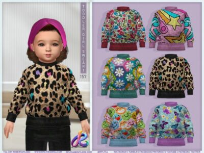 Toddler Girl Sweater 157 By Robertaplobo Sims 4 CC