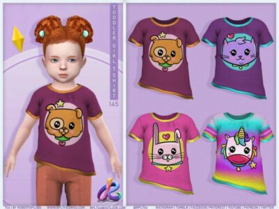 Toddler Girl T-Shirt RPL145 By Robertaplobo Sims 4 CC