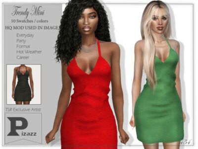 Trendy Mini Dress By Pizazz Sims 4 CC