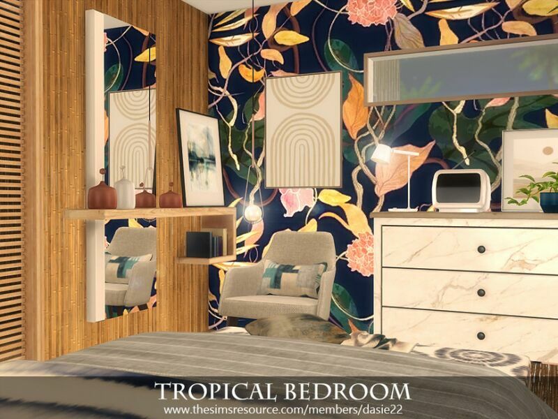 sims 4 cc tropical bedroom by dasie2 2