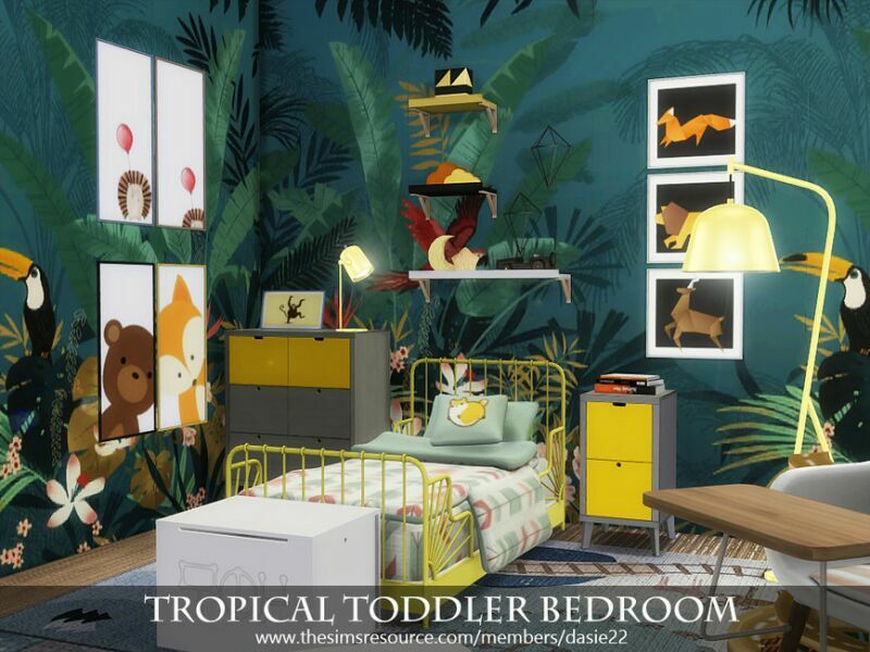 sims 4 cc tropical toddler bedroom by dasie2 2