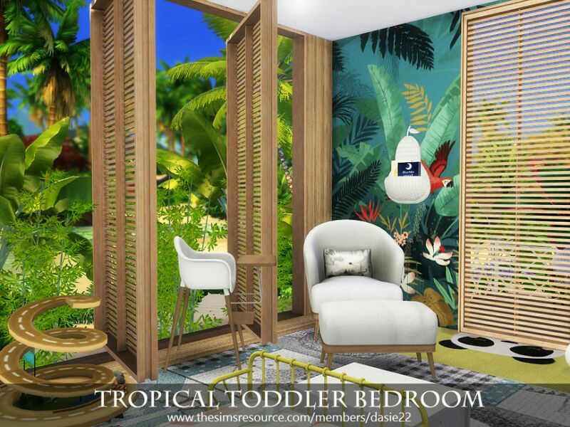 sims 4 cc tropical toddler bedroom by dasie2 3