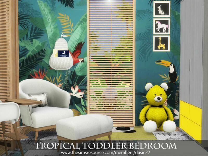 sims 4 cc tropical toddler bedroom by dasie2 4