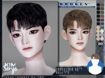 TS4 Male Hairstyle_Broken By Kimsimjo Sims 4 CC