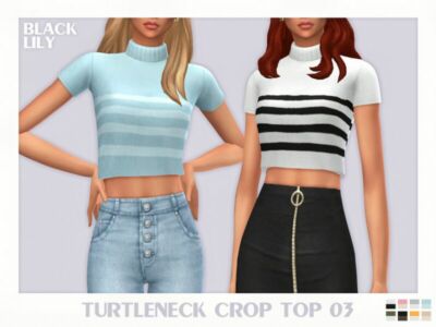 Turtleneck Crop TOP 03 Sims 4 CC