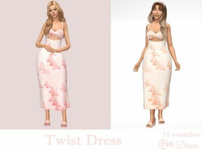 Twist Dress By Dissia Sims 4 CC