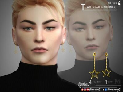 TWO Star Earrings By Mazero5 Sims 4 CC