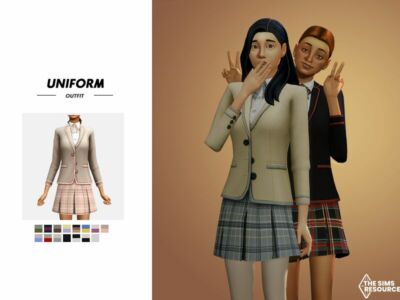 Uniform Outfit By Sehablasimlish Sims 4 CC