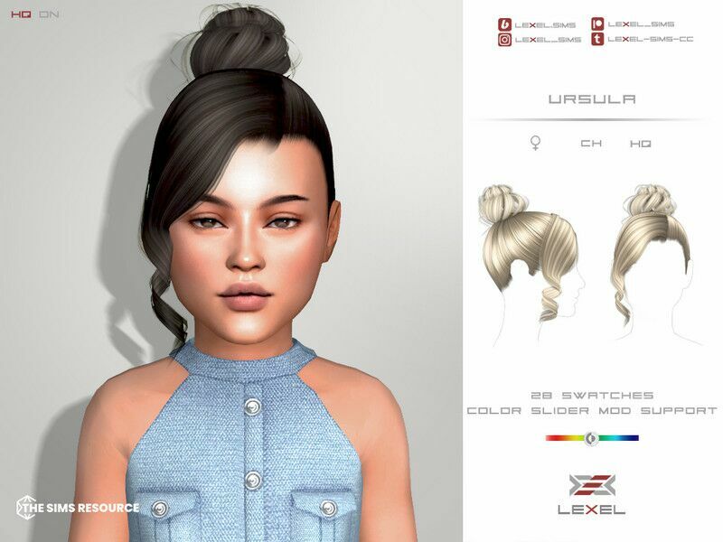 Ursula (Hairstyle) Child Sims 4 CC