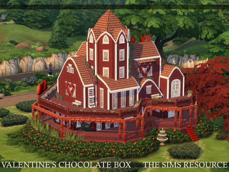 sims 4 cc valentines chocolate box house cc only tsr by simzmora 2