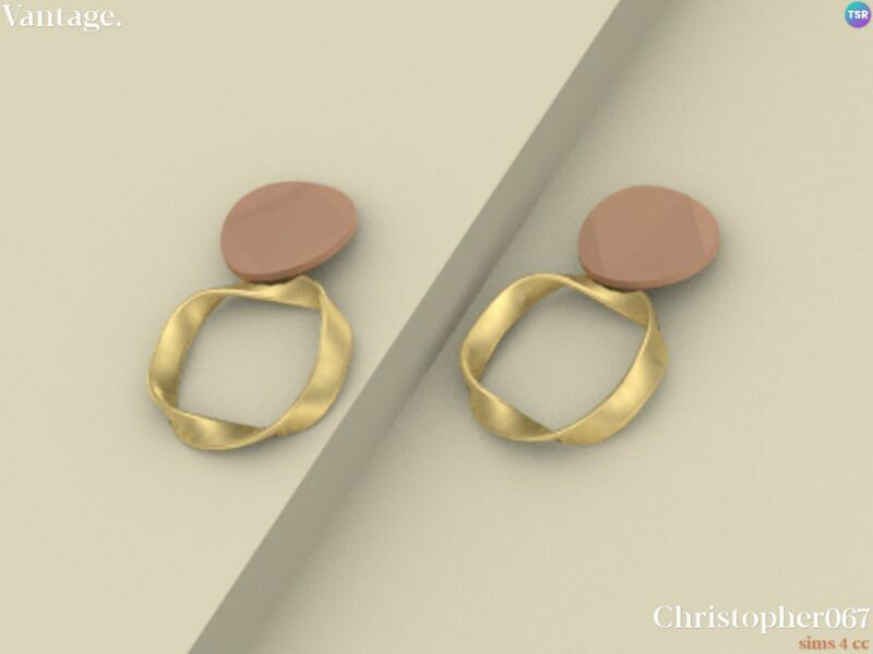 sims 4 cc vantage earrings by christopher067 3