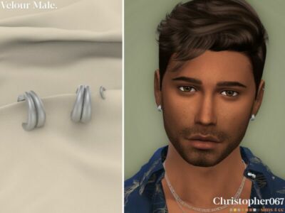 Velour Earrings Male By Christopher067 Sims 4 CC