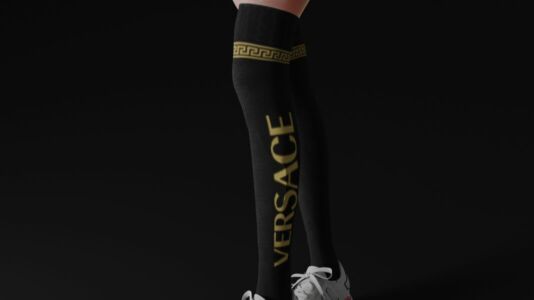 Versace Knee Socks By _Volfe_ Sims 4 CC