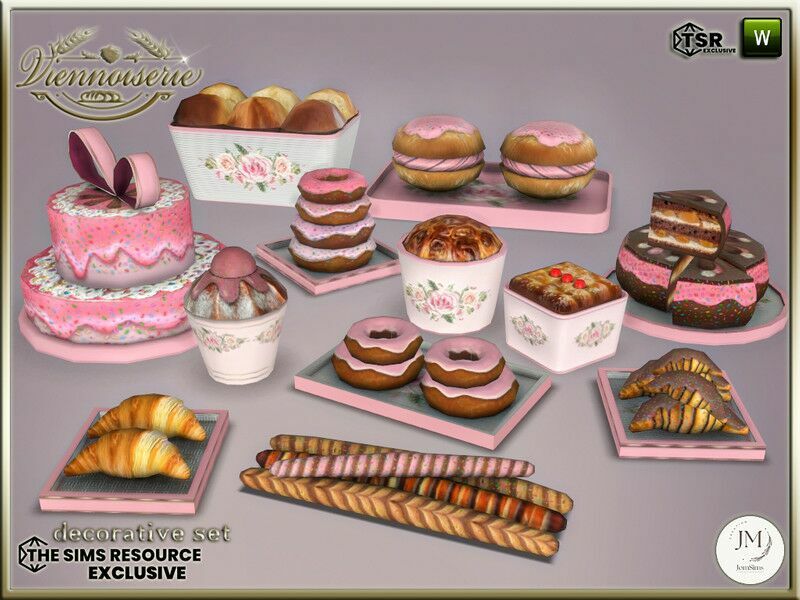 “Viennoiseries Decorative SET For Sims 4” Sims 4 CC