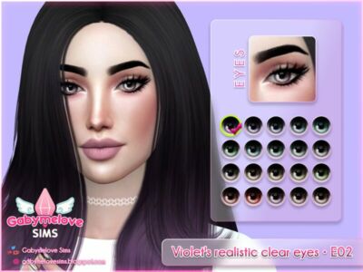 Violet’S Realistic Clear Eyes • E02, Contact & Default Sims 4 CC