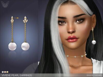 Viviene Pearl Earrings By Feyona Sims 4 CC