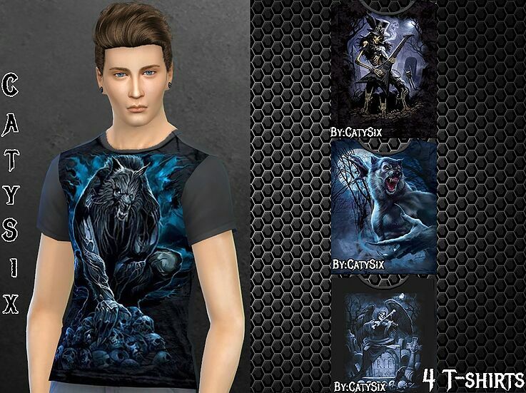 Werewolf & Misc T-Shirts By Catysix Sims 4 CC