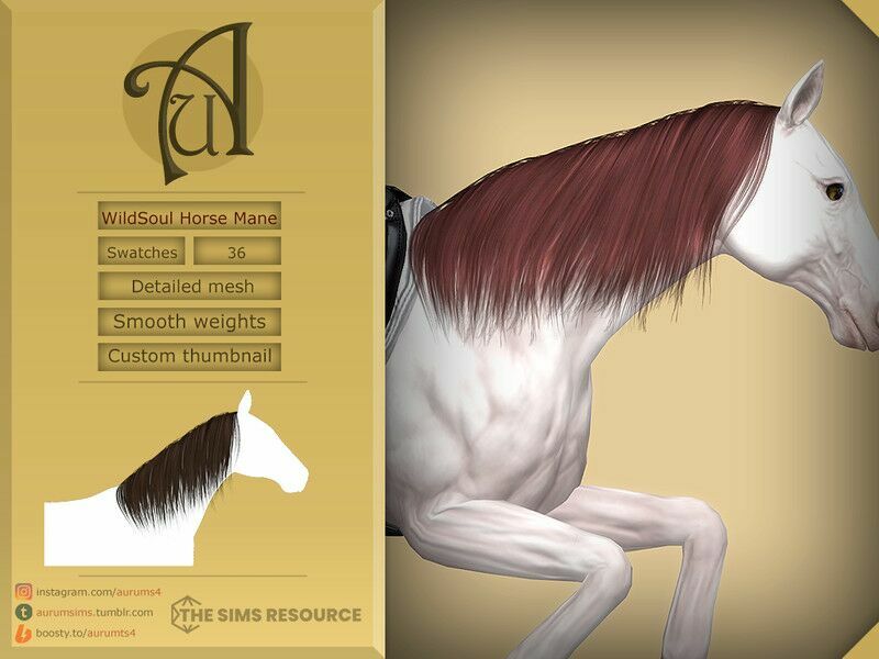 Wildsoul – Alpha Style Horse Mane By Aurummusik Sims 4 CC