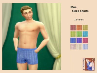 WS MAN Sleep Shorts – RC By Watersim44 Sims 4 CC