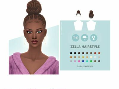 “Zella Hairstyle For Sims 4” Sims 4 CC