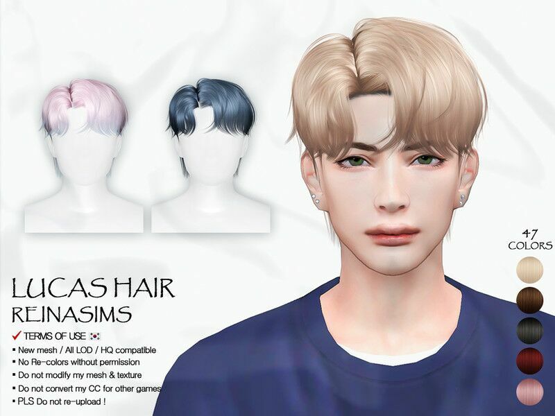 70_Lucas Hair For / Male Sims 4 CC