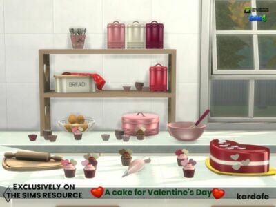 A Cake For Valentines DAY By Kardofe Sims 4 CC