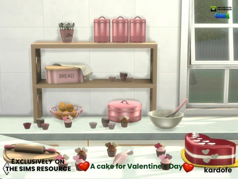 sims 4 cc a cake for valentines day by kardofe 3