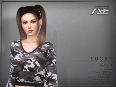 ADE – Sugar Style 3 (Hairstyle) Sims 4 CC