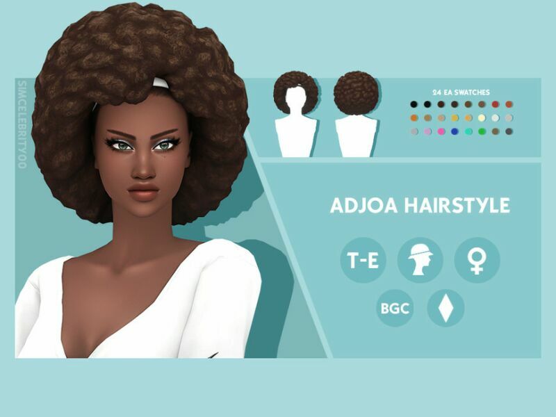 Adjoa Hairstyle By Simcelebrity00 Sims 4 CC