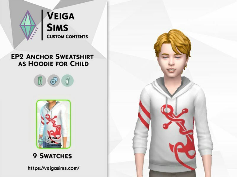 Adult EP2 Sweatshirt AS Hoodie For Child Sims 4 CC