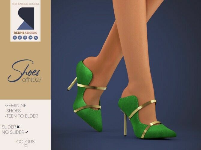 AF Shoes N027 By Redheadsims Sims 4 CC