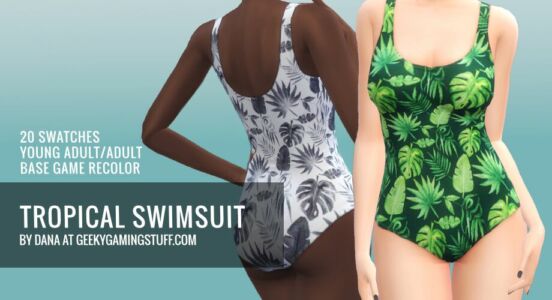 [AF] Tropical Swimsuit By Geekygamingstuff Sims 4 CC